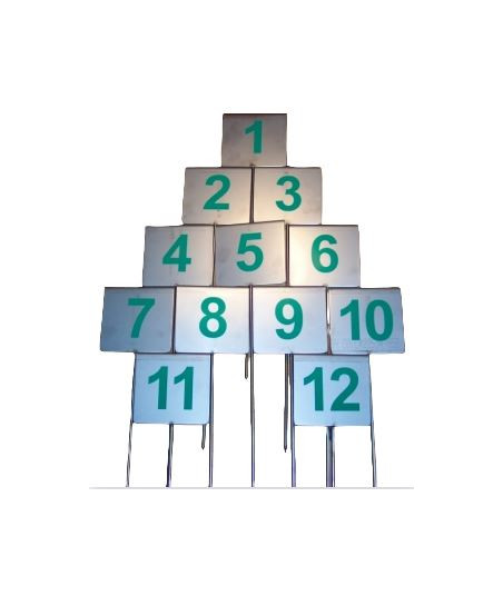 12 Schilder aus Edelstahl